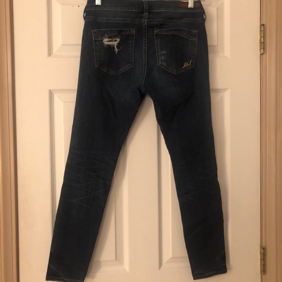 Express Distressed Mid Rise Jeans (Short Length) - Picture 7 of 8